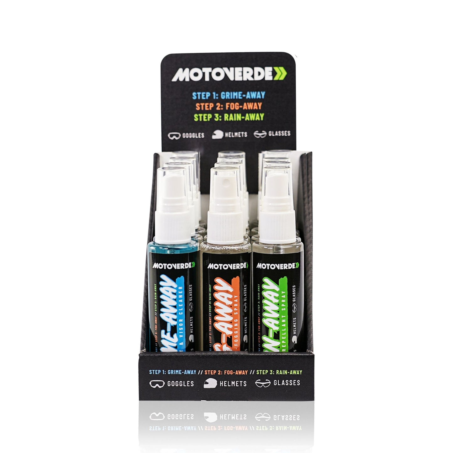 Grime-Away, Fog-Away & Rain-Away Set - 12 x 75ml